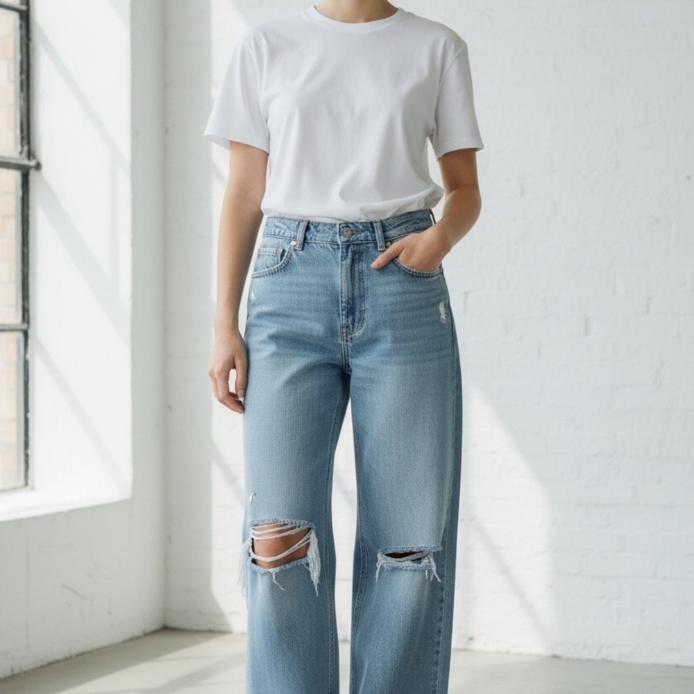 Abercrombie & Fitch Light Blue Boyfriend Jeans - Picture 1 of 3